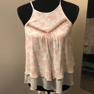 Pink and White Paisley Blouse Tank